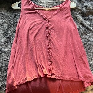 Pink Sleeveless Button-Down Top